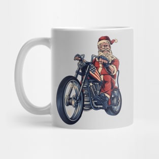 Vintage Santa Claus on a Motorcycle Mug